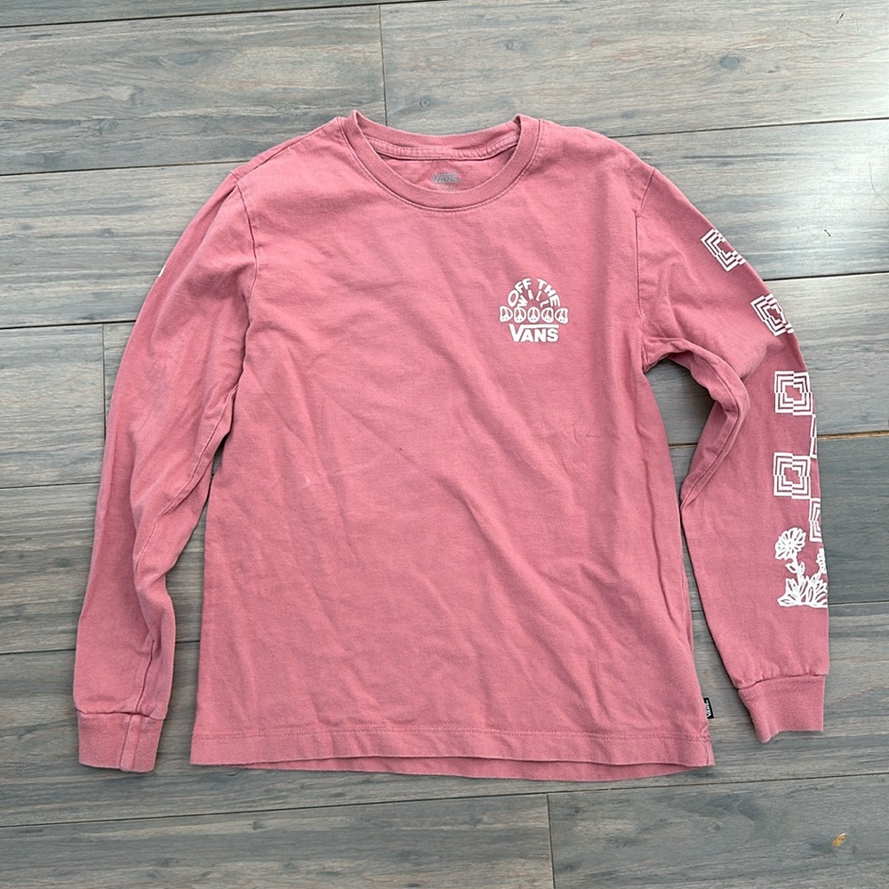 🌺Pink Vans Off the Wall Long Sleeve Shirt Size XS